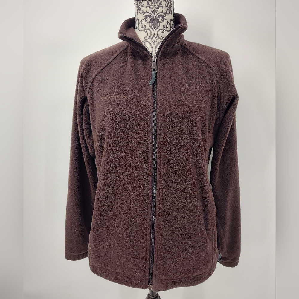 Columbia Women's Dark Brown Fleece Jacket Size Medium